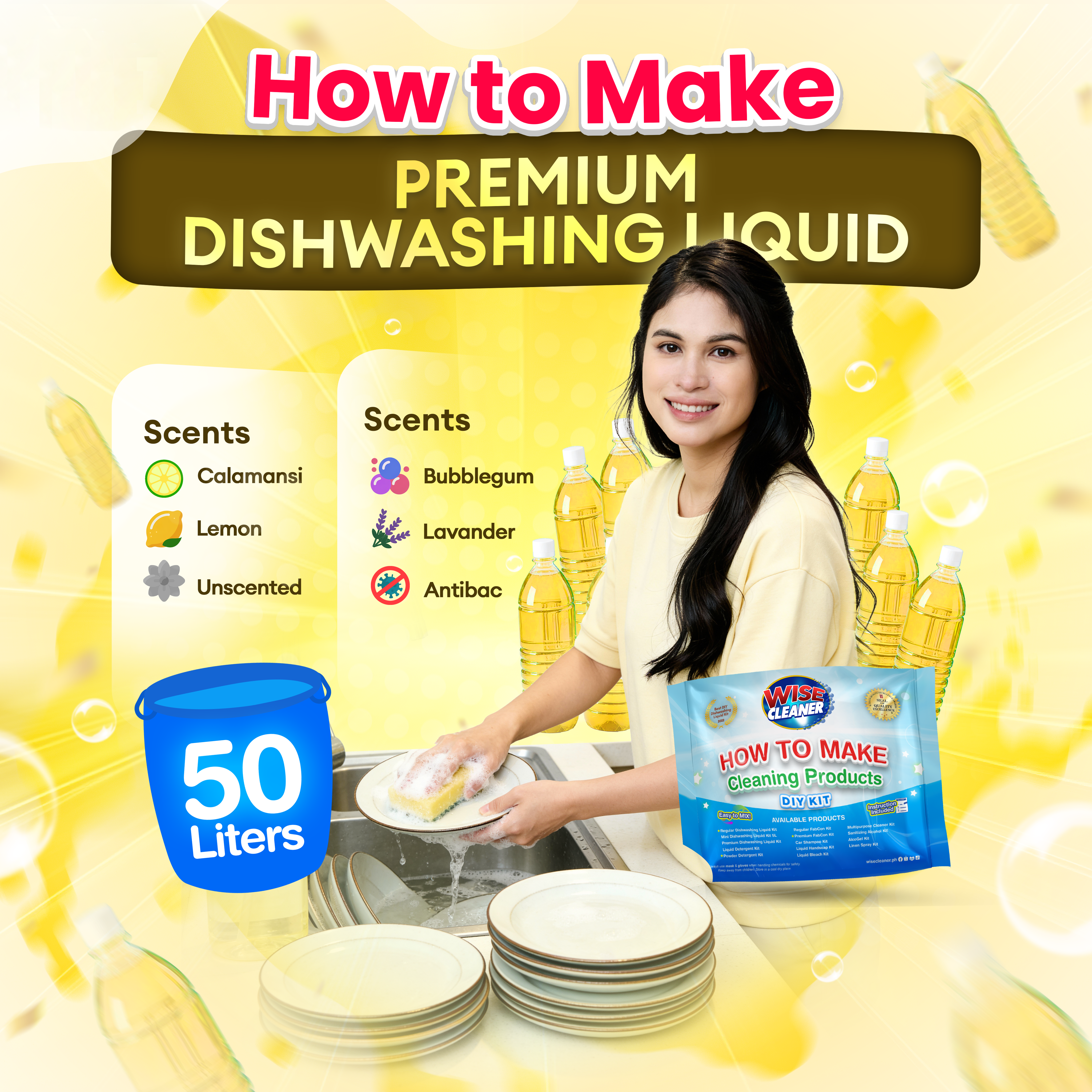 Premium Dishwashing 50L — Wise Cleaner DIY Kit