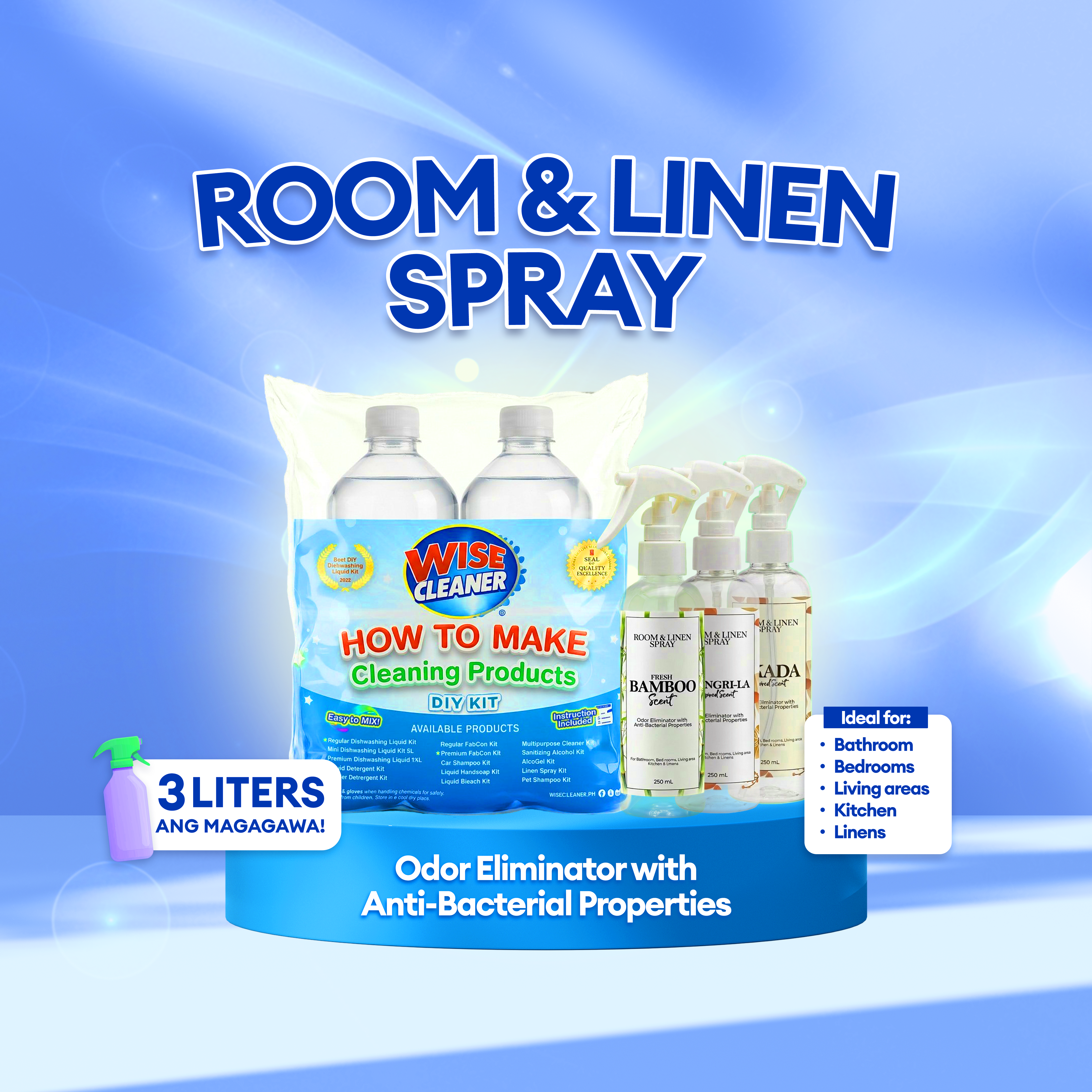 Room & Linen Spray — Wise Cleaner DIY Kit