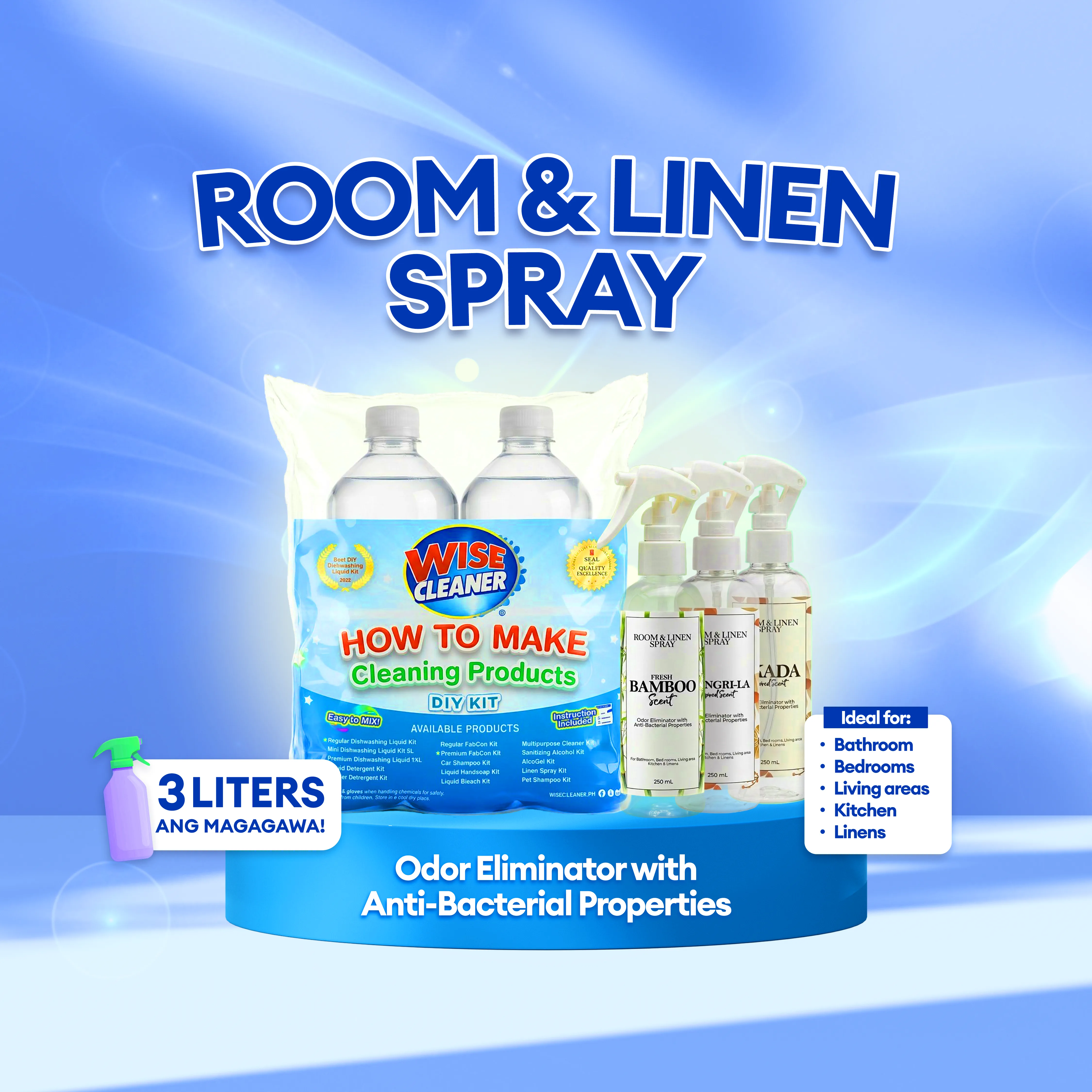 Room & Linen Spray — Wise Cleaner DIY Kit