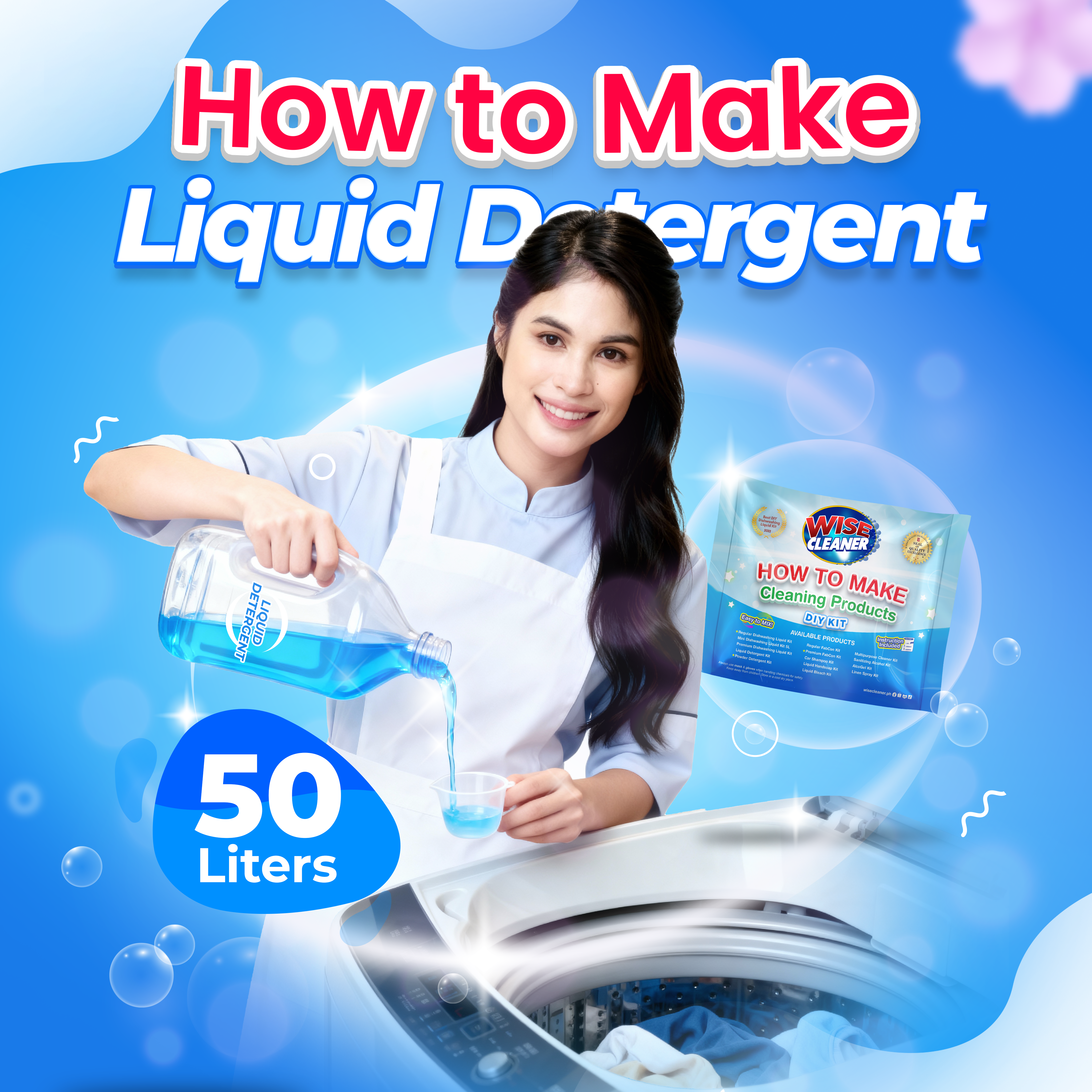 Liquid Detergent 50L — Wise Cleaner DIY Kit